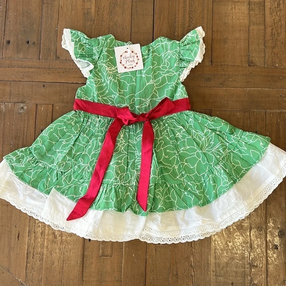 Cheeky plum Myra spruce floral eyelet Christmas dress nwt
